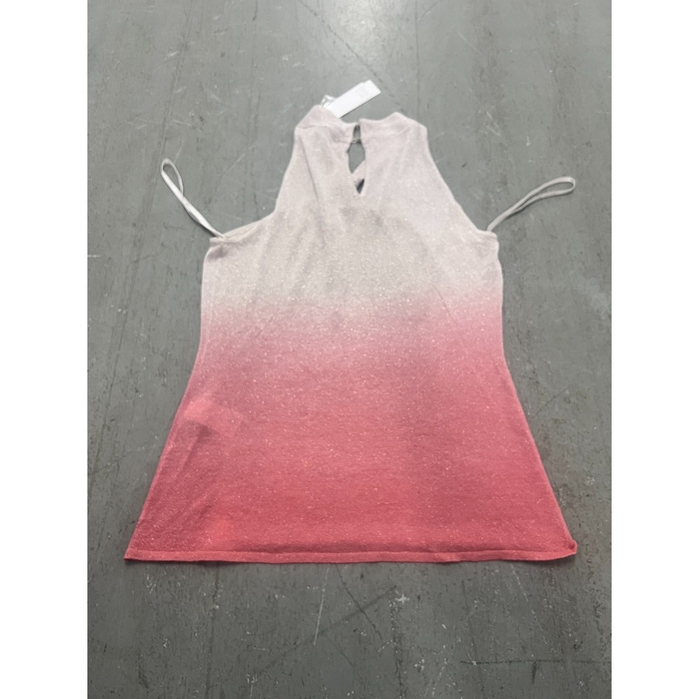 White House Black Market Top Women Small Tea Rose Shimmer Ombre Sleeveless NWT‎